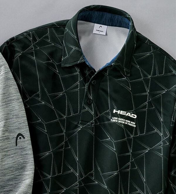 「＜ヘッド＞スポーティロゴデザインポロシャツ（メンズポロシャツ）」｜シルバー