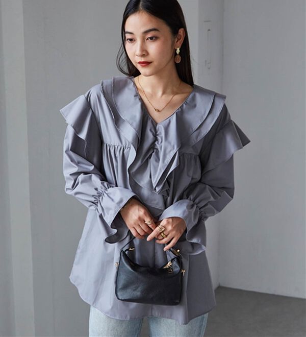 ビッグカラーフリルブラウス - ベルーナ【公式】