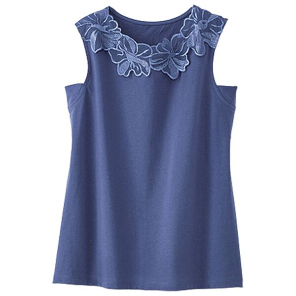 BELLUNA（ベルーナ）の「綿１００％脇汗対策フラワーレースタンクトップ（タンクトップ・キャミソール）」｜詳細画像