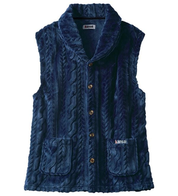 「【２色組】＜カンサイ＞軽やか暖かルームベスト（メンズルームウェア）」｜詳細画像