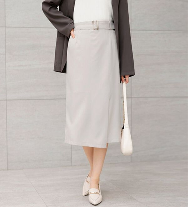 GeeRA（ジーラ）の「洗える！ストレッチカセットスーツ（その他ワンピース）」｜スカート/ベージュ