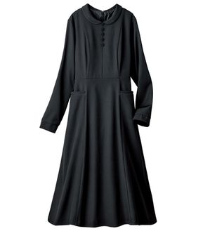 ルフラン（ルフラン）の「洗える！フロント釦ワンピース（その他ワンピース）」｜黒