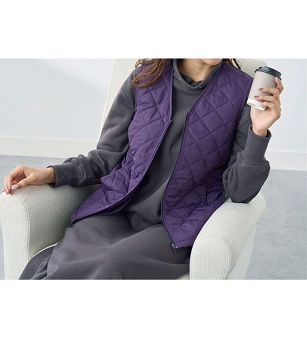 BELLUNA（ベルーナ）の「【マジ軽ウォーム】蓄熱保温キルトベスト（ポーチ付）（ベスト）」｜詳細画像