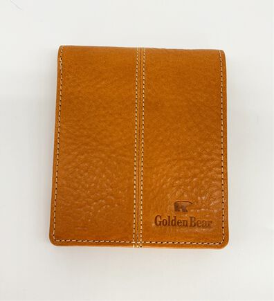 「＜ゴールデンベア＞イタリアンレザー折り財布（メンズ財布・パスケース）」