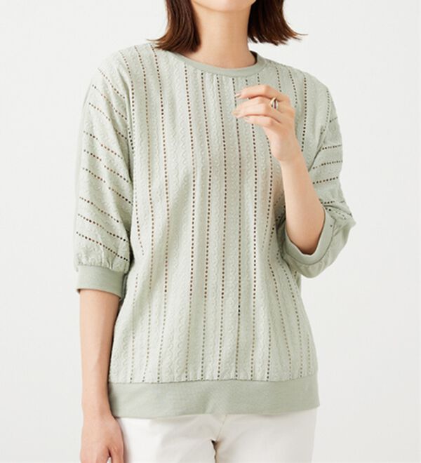 BELLUNA（ベルーナ）の「レース切替ドルマンプルオーバー（カットソー）」｜詳細画像