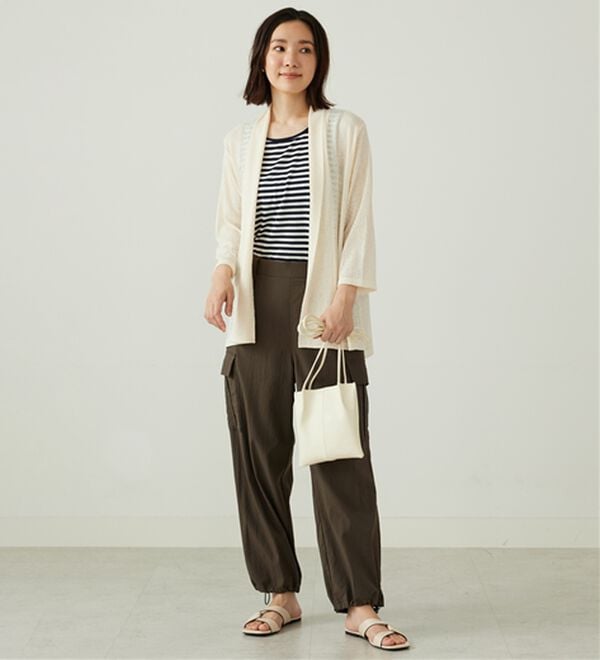 BELLUNA（ベルーナ）の「メッシュ素材トッパーカーディガン（ニットカーディガン）」｜詳細画像