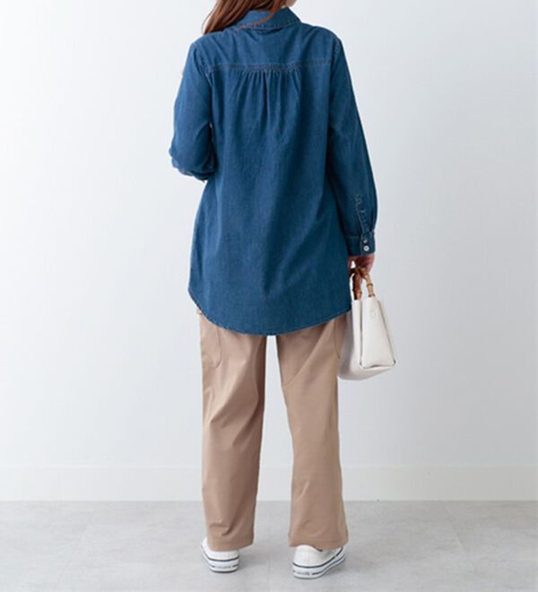 BELLUNA（ベルーナ）の「ポケットデザインデニムシャツチュニック（チュニック）」｜詳細画像