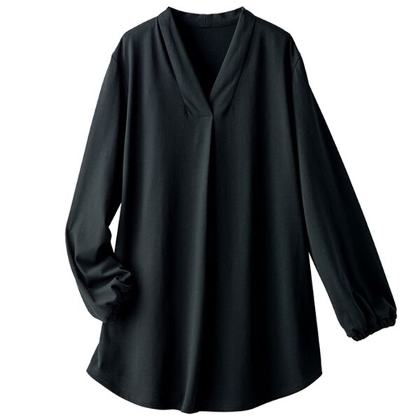 BELLUNA（ベルーナ）の「黒があせにくいＶネックチュニック（チュニック）」｜詳細画像