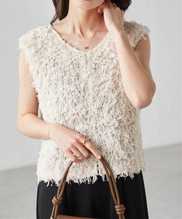RANAN（ラナン）の「前後2WAYフリンジショートベスト（ベスト）」｜詳細画像