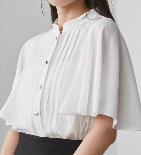 RANAN（ラナン）の「ひんやり！ピンタックフレアー袖ブラウス（ブラウス）」｜詳細画像