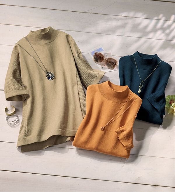 ルフラン（ルフラン）の「【３色組】綿１００％ニットプルオーバー（ニット・セーター）」｜詳細画像