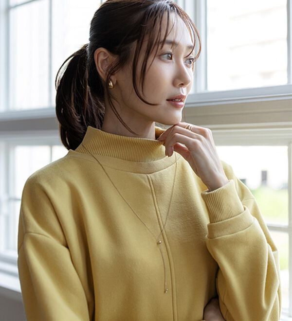 BELLUNA（ベルーナ）の「リブ使いがかわいい裏起毛トレーナー（チュニック）」｜詳細画像