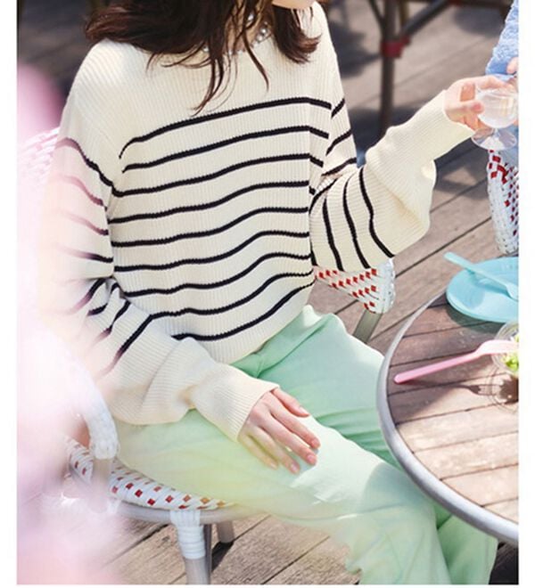 RANAN（ラナン）の「パール調チャーム付あぜ編ニット（ニット・セーター）」｜詳細画像