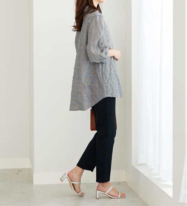 BELLUNA（ベルーナ）の「綿混テンセルぽこぽこシアーシャツチュニック（チュニック）」｜詳細画像