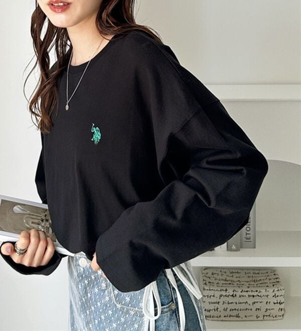 GeeRA（ジーラ）の「【Ｕ．Ｓ．ＰＯＬＯ ＡＳＳＮ】オーバーサイズ刺しゅうロンＴ（カットソー）」｜詳細画像