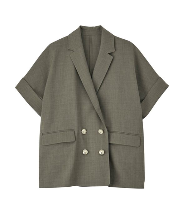 RANAN（ラナン）の「【新色追加】麻調ダブルボタンハーフスリーブジャケット（テーラードジャケット）」｜詳細画像