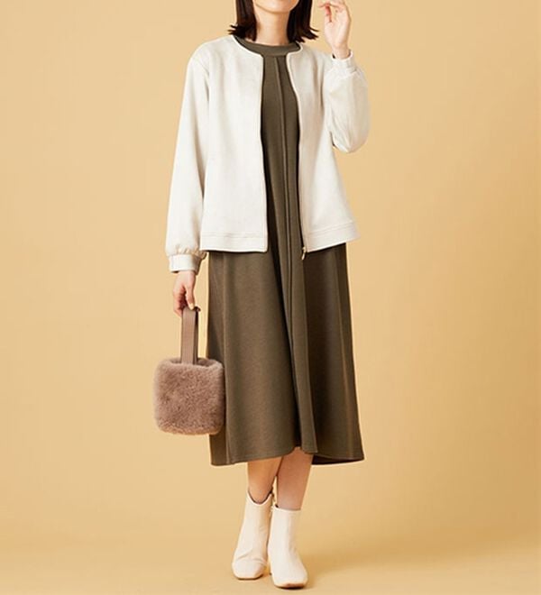 BELLUNA（ベルーナ）の「フェイクスエード切替ミドル丈ジャケット（その他ジャケット）」｜詳細画像