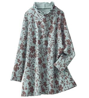 BELLUNA（ベルーナ）の「華やかふくれジャカードチュニック（チュニック）」｜ミント系花柄