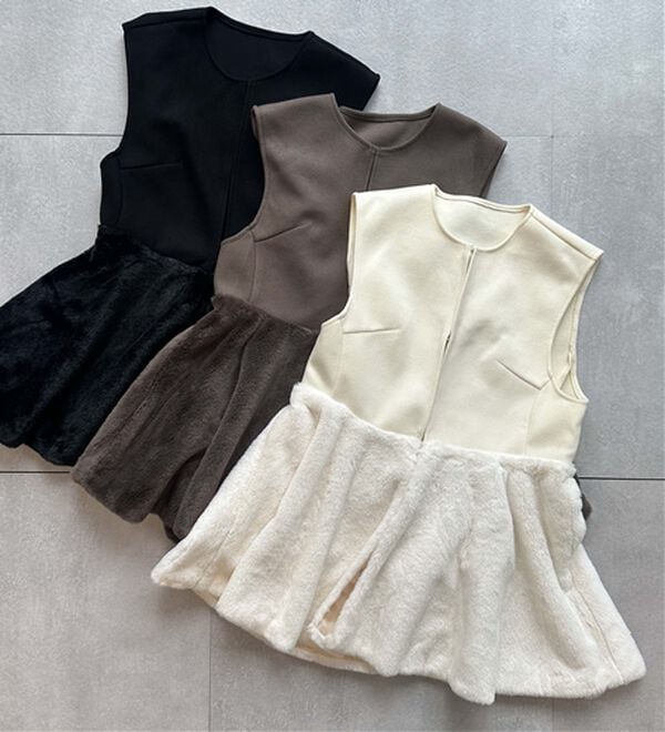 RANAN（ラナン）の「ペプラムファー切替ジレ（ジレ）」｜詳細画像