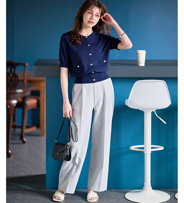 RANAN（ラナン）の「【選べる２丈】機能付！美脚シルエットセンタープレスワイドパンツ（フルレングスパンツ）」｜詳細画像