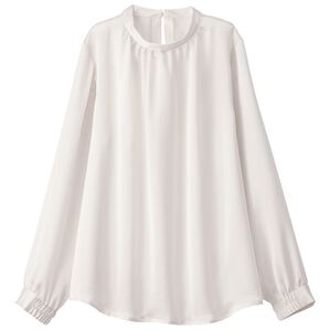 BELLUNA（ベルーナ）の「大人の艶感ヴィンテージサテン素材ブラウス（ブラウス）」｜オフ白