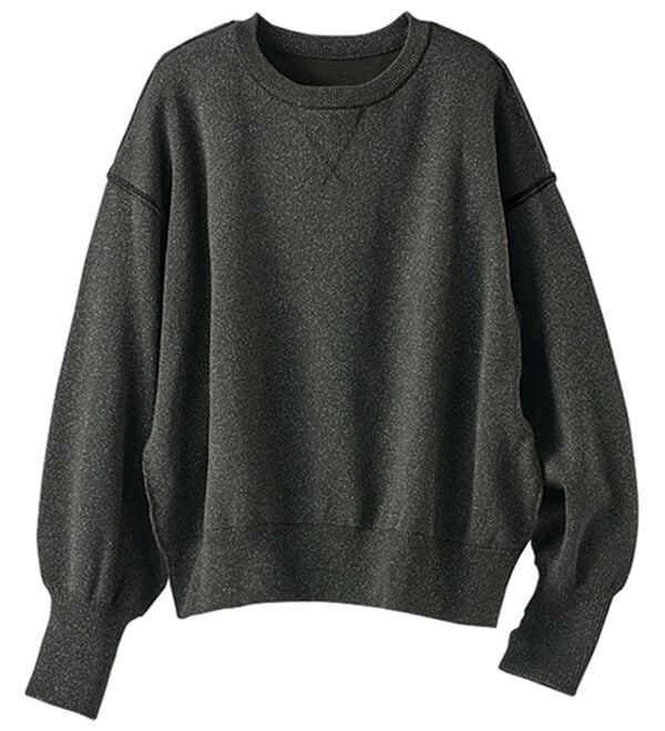 BELLUNA（ベルーナ）の「スウェットライクラメニットプルオーバー（ニット・セーター）」｜ブラック