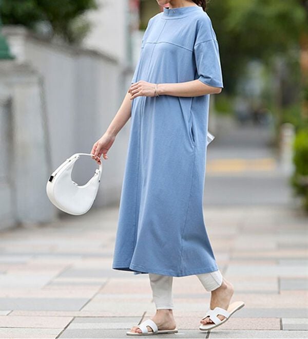 BELLUNA（ベルーナ）の「ひんやリッチコットン大人のワンピース（カットソーワンピース）」｜詳細画像