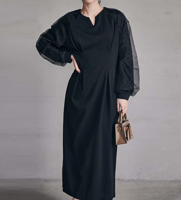 希少MINATONO TENRANKAI 宇宙船柄ワンピース　共布ベルト付き ソフトダンガリー 共地ベルト付き半袖ワンピース(71453810-2024