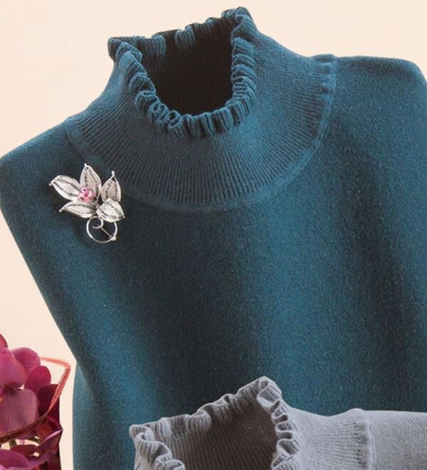 ルフラン（ルフラン）の「ふんわり優しいコットンカシミヤセーター（ニット・セーター）」｜エメグリーン