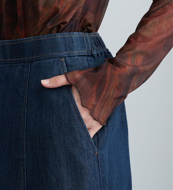 BELLUNA（ベルーナ）の「やわらかデニム素材フレアースカート（ロングスカート）」｜詳細画像