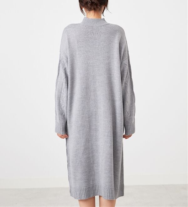 BELLUNA（ベルーナ）の「ケーブル柄ロング丈ニットワンピース（ニットワンピース）」｜詳細画像