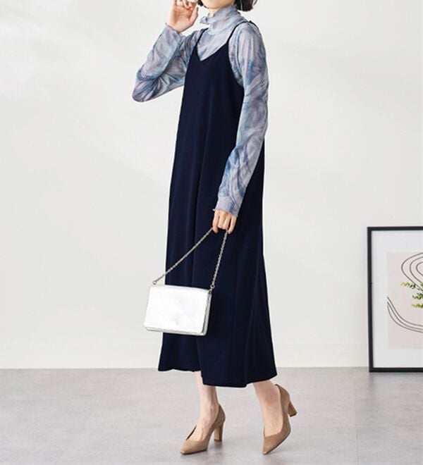 BELLUNA（ベルーナ）の「シアープルオーバー付！ワンピースアンサンブル（その他ワンピース）」｜詳細画像