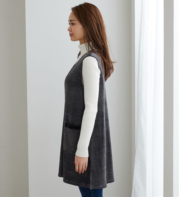 BELLUNA（ベルーナ）の「なめらか裏ベロアジャンパースカート（ジャンパースカート）」｜詳細画像