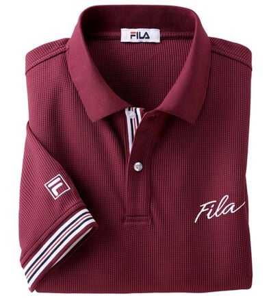 「フィラ　キシリトール加工ワッフルデザインポロ（メンズポロシャツ）」