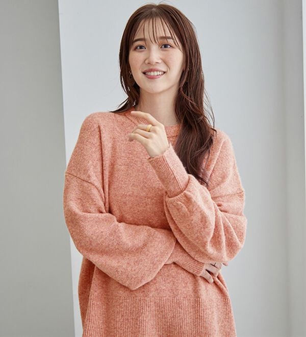 GeeRA（ジーラ）の「ゆるっと柔らか！袖ボリュームメランジニット（ニット・セーター）」｜詳細画像