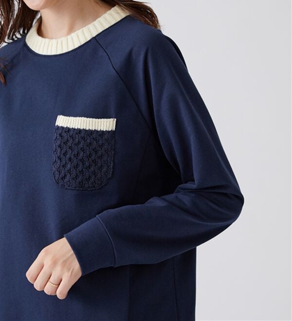 BELLUNA（ベルーナ）の「裏毛素材ニット切替プルオーバー（カットソー）」｜詳細画像