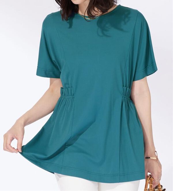 BELLUNA（ベルーナ）の「サイドギャザー使い細見えチュニック（チュニック）」｜詳細画像