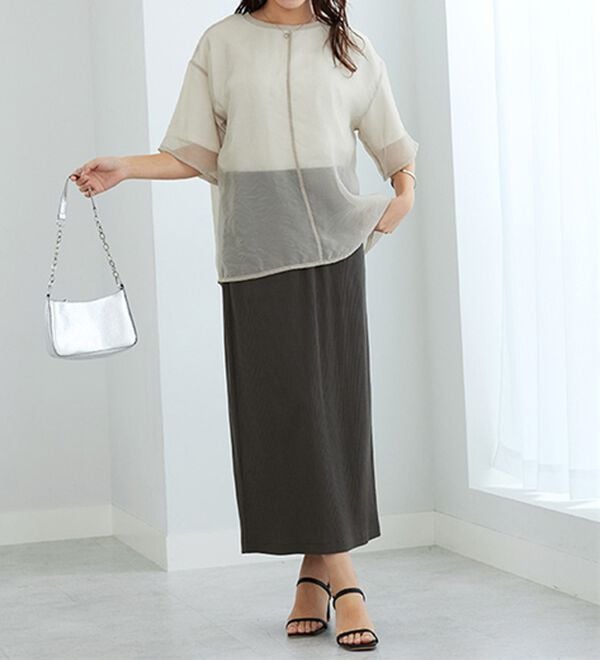 GeeRA（ジーラ）の「【着回し力◎】楽ちんすっきり見え！リブロングスカート（ロングスカート）」｜詳細画像