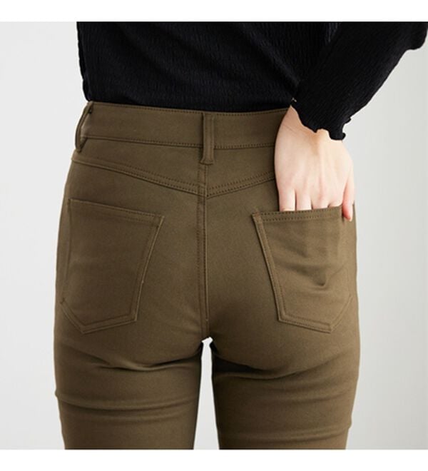 BELLUNA（ベルーナ）の「静電防止！蓄熱綿サテンストレッチカラーパンツスリム（フルレングスパンツ）」｜詳細画像