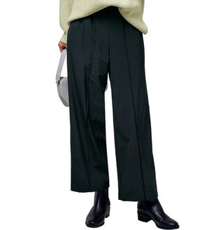 VINNO（ヴィノ）の「シャカ伸び！はっ水メロー使いワイドパンツ（フルレングスパンツ）」｜ブラック