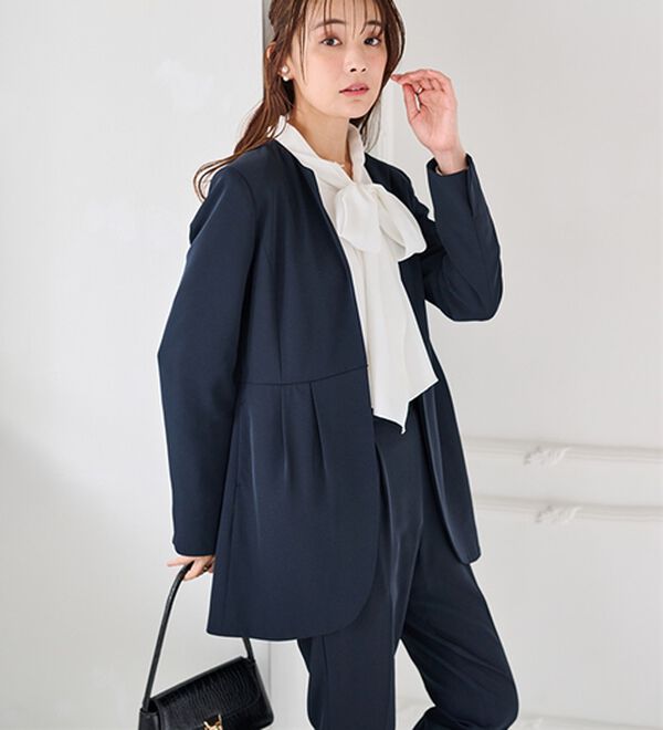 RANAN（ラナン）の「＜２点セット＞ラウンドヘムジャケットセットアップ（パンツスーツ）」｜詳細画像