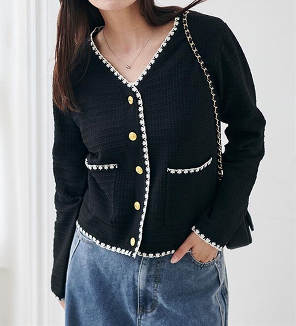 RANAN（ラナン）の「ツイード風配色ニットカーディガン（ニットカーディガン）」｜詳細画像