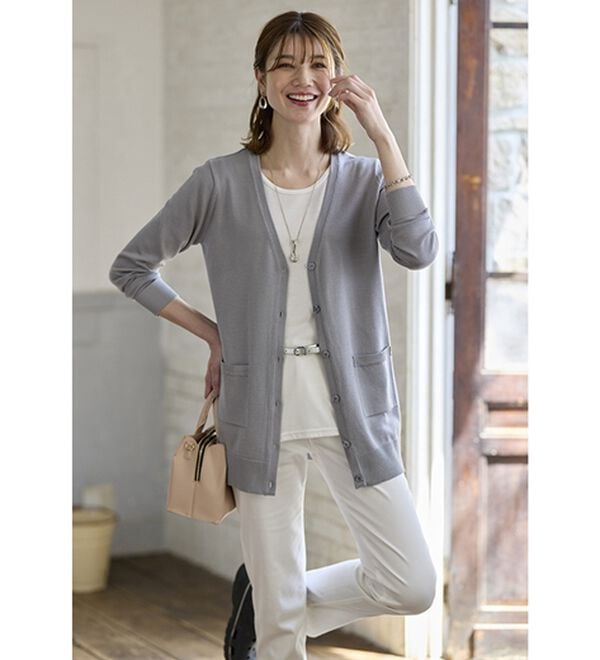 BELLUNA（ベルーナ）の「綿タッチやわらかベーシックカーディガン（ニットカーディガン）」｜詳細画像