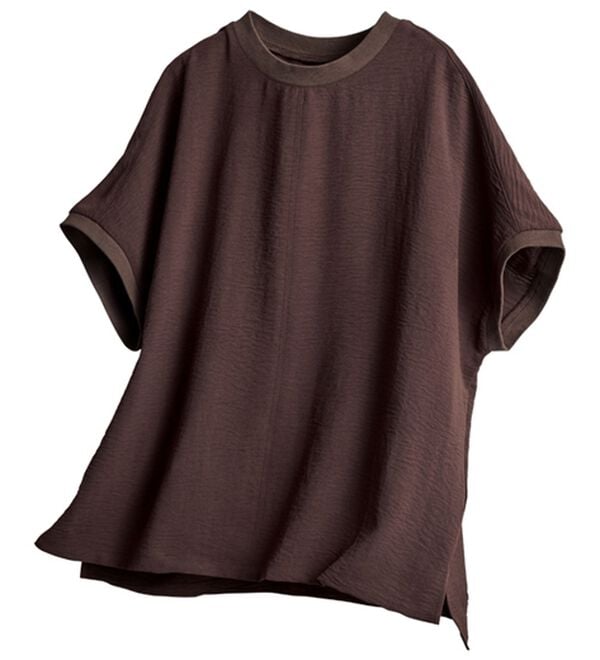 BELLUNA（ベルーナ）の「ビンテージ調素材リブ使いゆったりブラウス（ブラウス）」｜詳細画像