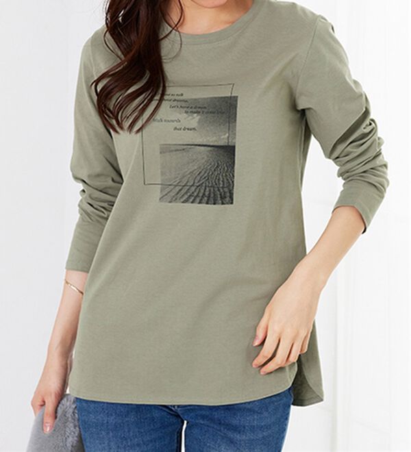 BELLUNA（ベルーナ）の「綿１００％ロゴデザインプルオーバー（カットソー）」｜詳細画像