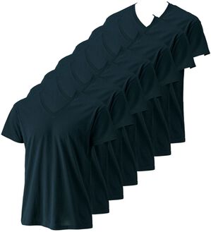 「【７枚組】＜コムルヴァン・オム＞高品質なサスティナブル綿１００％インナー（メンズ肌着・インナーウェア）」｜ネイビー7枚組 半袖V首