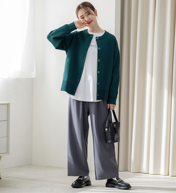 BELLUNA（ベルーナ）の「《快適Ｌａｂ．》洗える！軽い！配色使いニットカーディガン（ニットカーディガン）」｜詳細画像