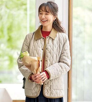 BELLUNA（ベルーナ）の「衿付キルト切替ジャケット（その他ジャケット）」｜アイボリー