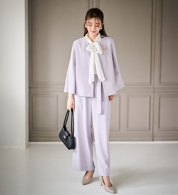 RANAN（ラナン）の「【２点セット】防しわ！洗える！ケープライクジャケットセットアップ（パンツスーツ）」｜詳細画像