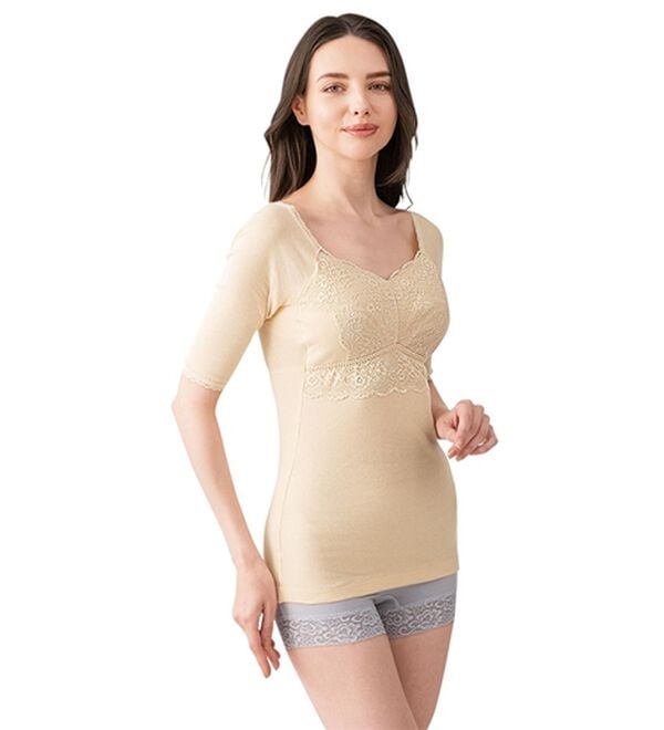 「【３色組】新・毎日活躍！綿のカップ付インナー（ブラトップ・カップ付きインナー）」｜詳細画像